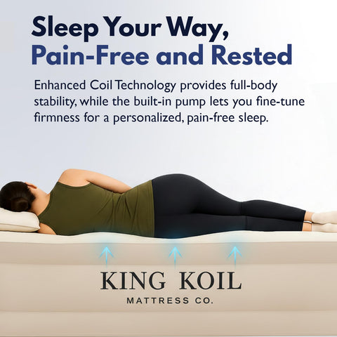 King Koil raised height side profile for easier bed access benefit