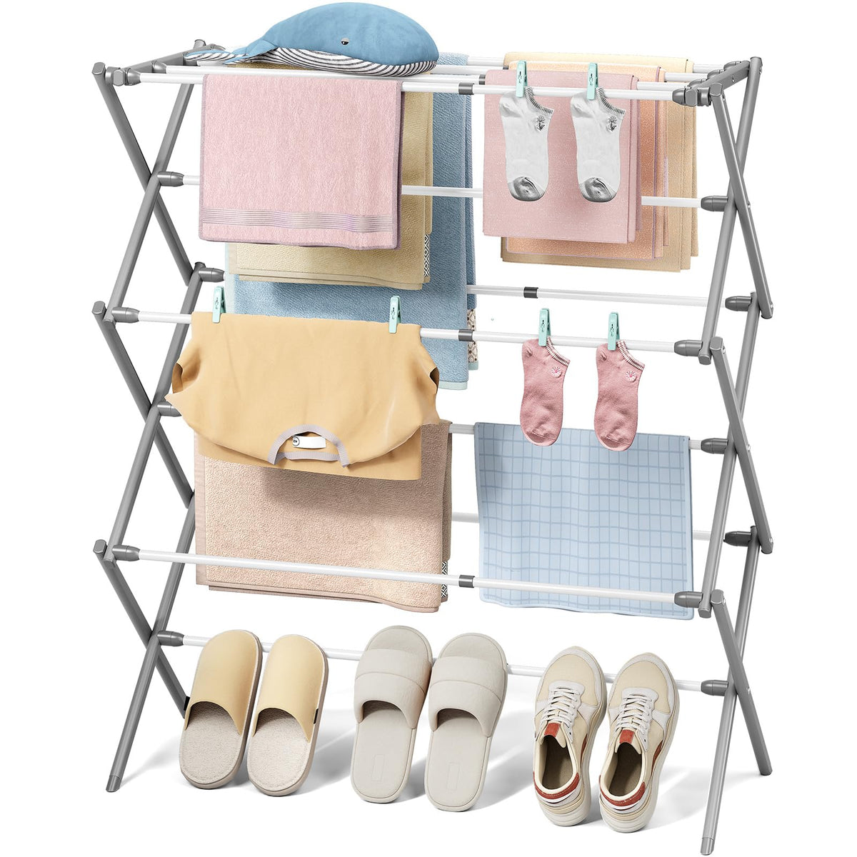 KINGBOARD front view folded open showing compact drying capacity benefit