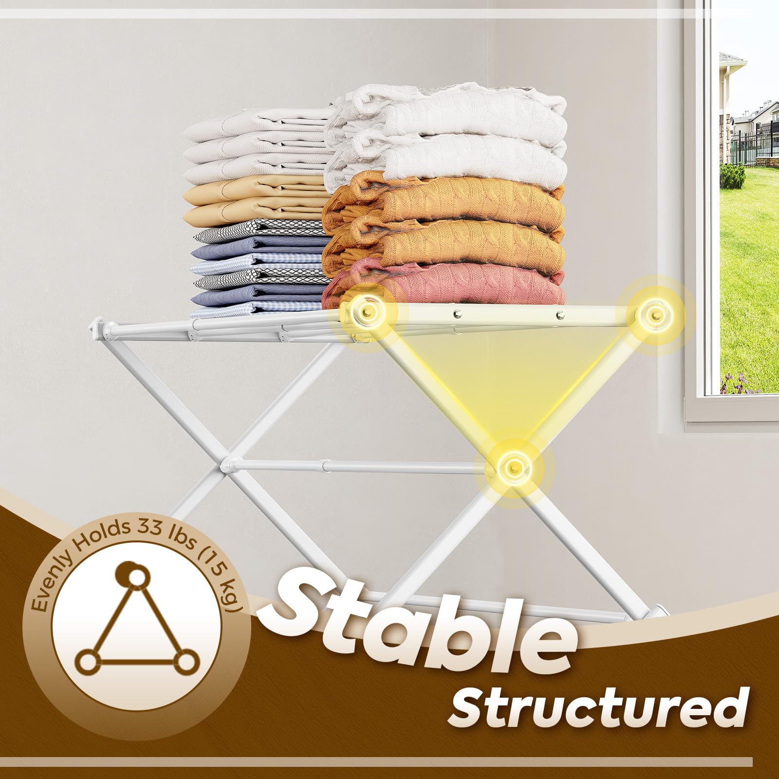 KINGBOARD with baby clothes hanging showing gentle drying benefit