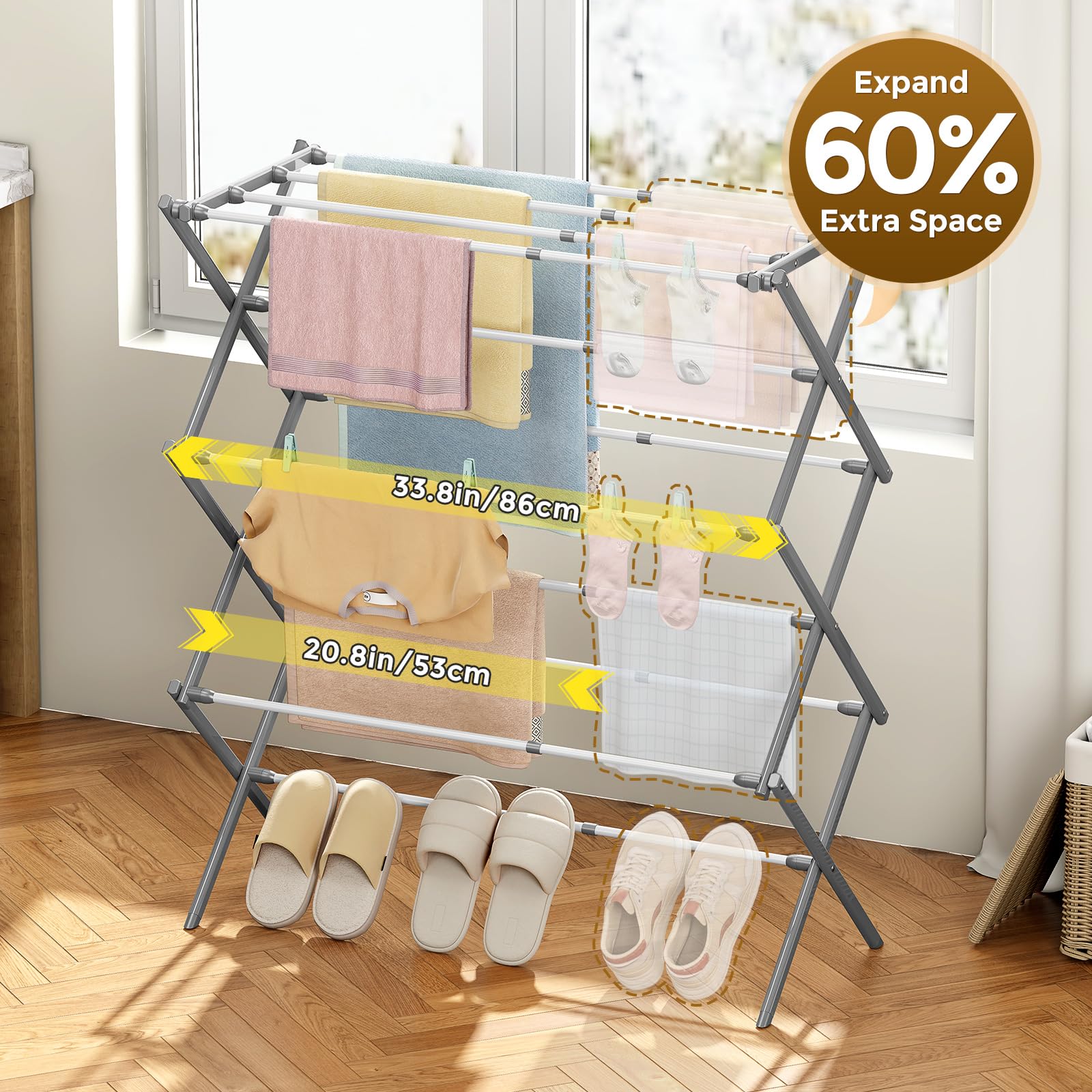 KINGBOARD side profile extended displaying increased hanging space benefit