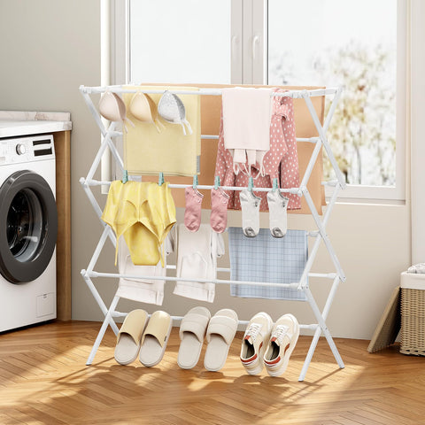 KINGBOARD top-down view with garments showing organized drying capacity