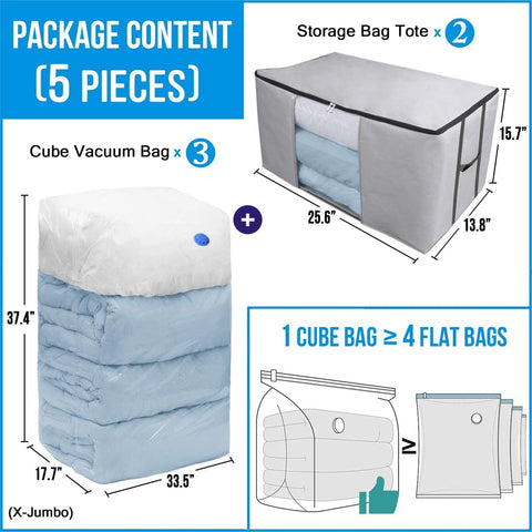 Kingdom Home organized closet with totes and cube bags showcasing tidy living benefit