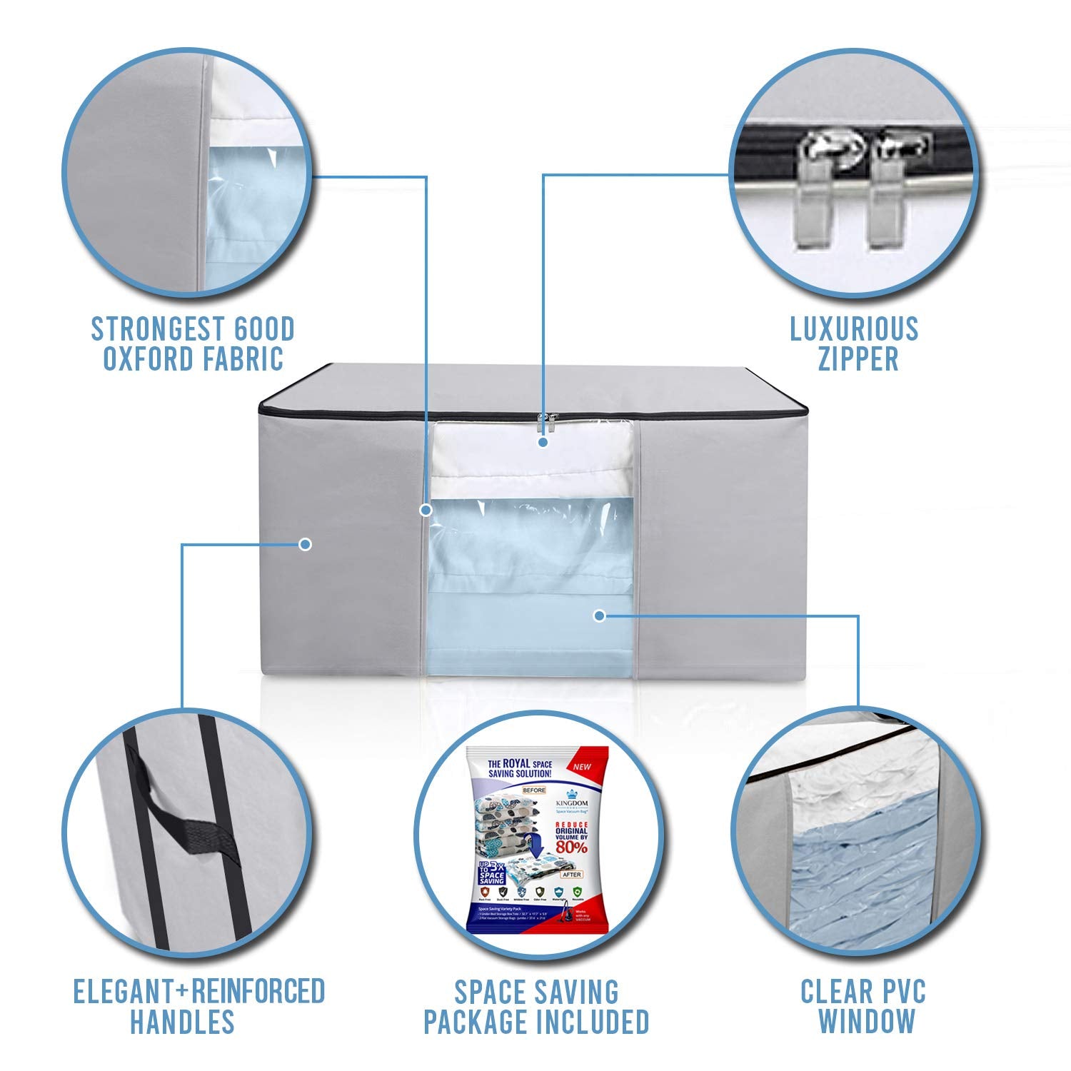 Kingdom Home tote clear window showing contents for quick identification benefit
