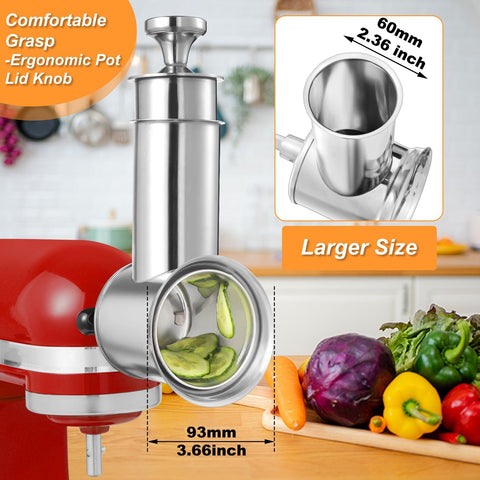 KINGEAGLE feed tube beside ruler to show 60mm capacity for large-ingredient benefit