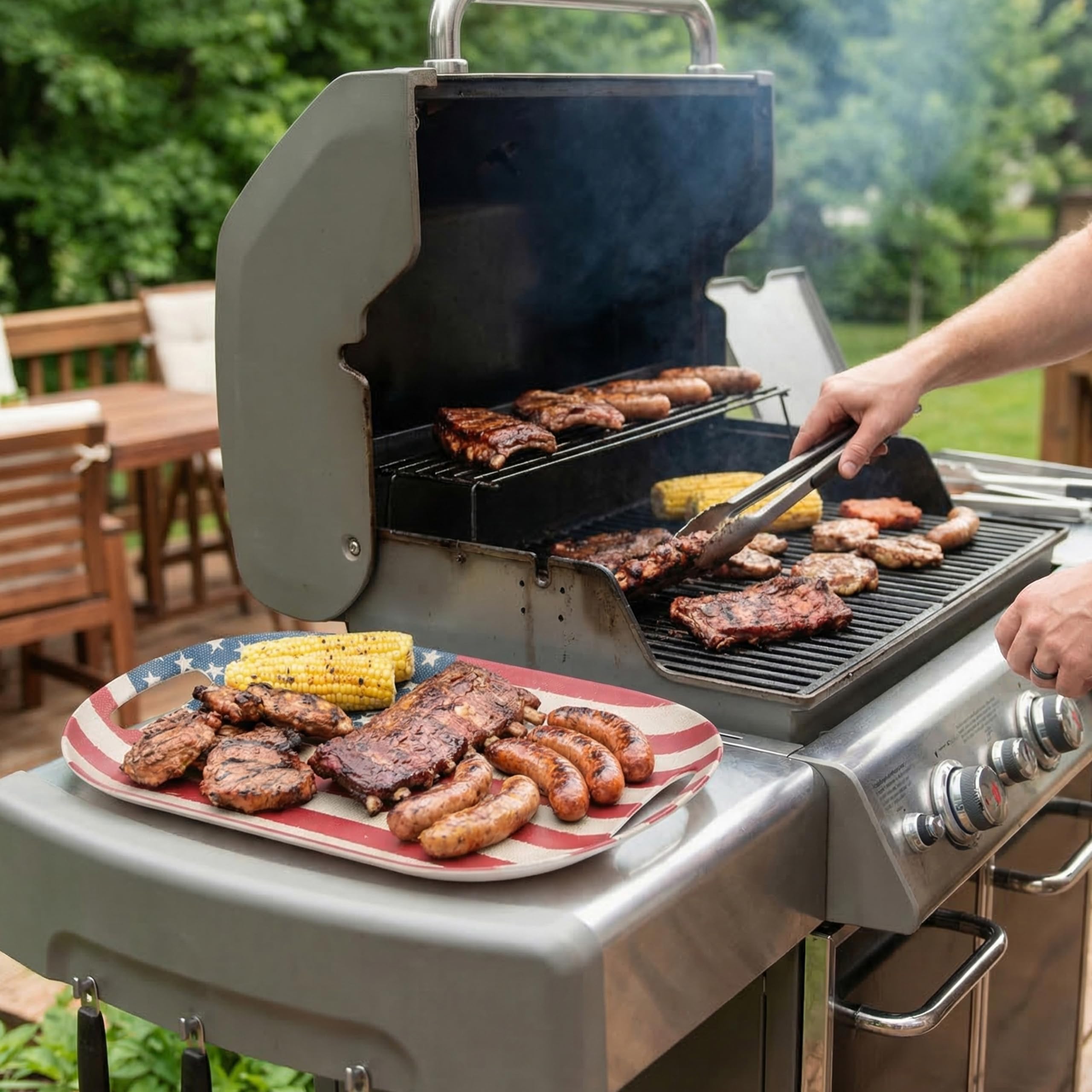 Kingen serving trays holding a cooked turkey to show large-capacity use