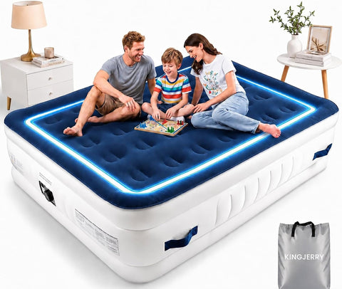 KINGJERRY front and top view showing plush surface and mattress height for comfortable sleep