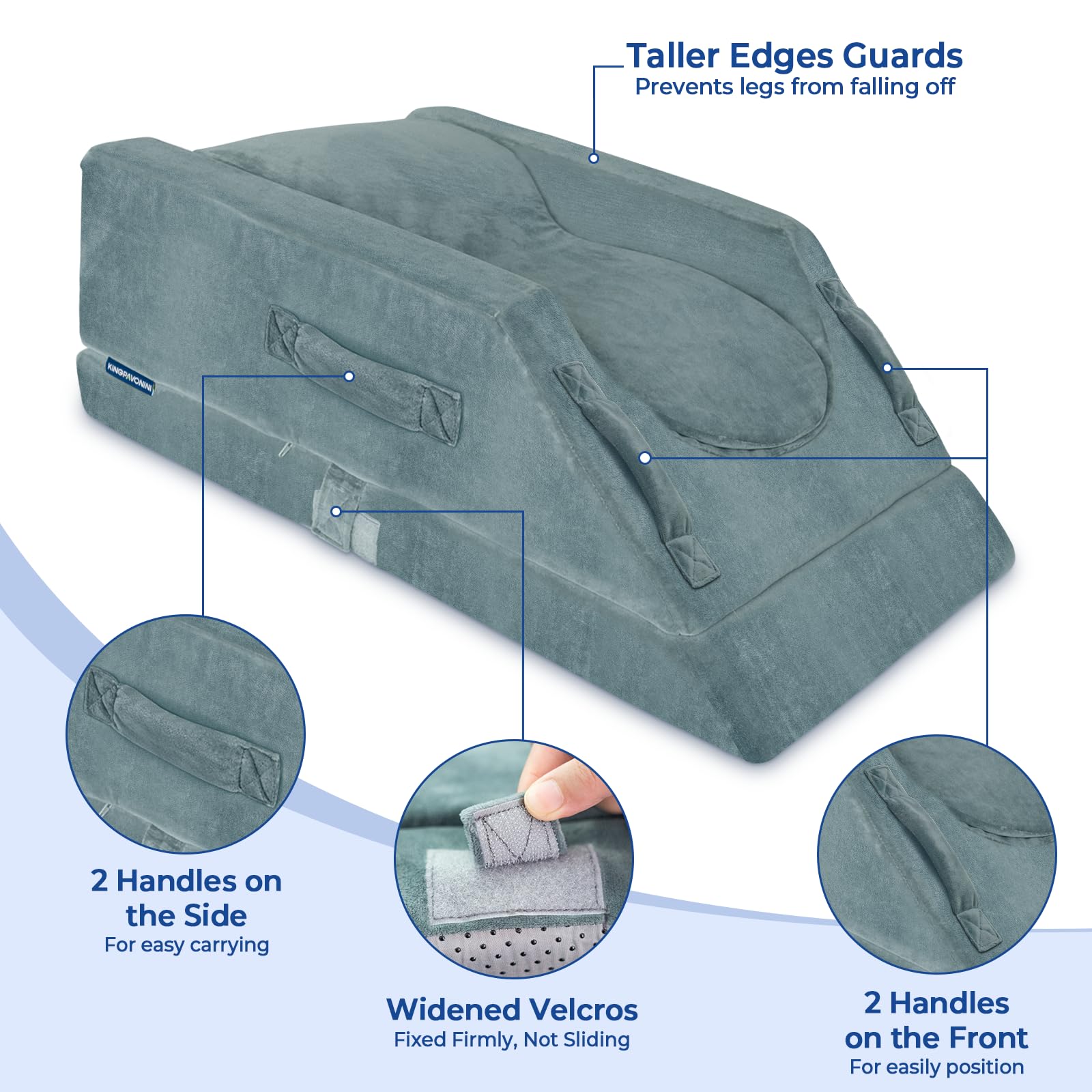 KingPavonini front and side handles with zipper for easy carry and cleaning