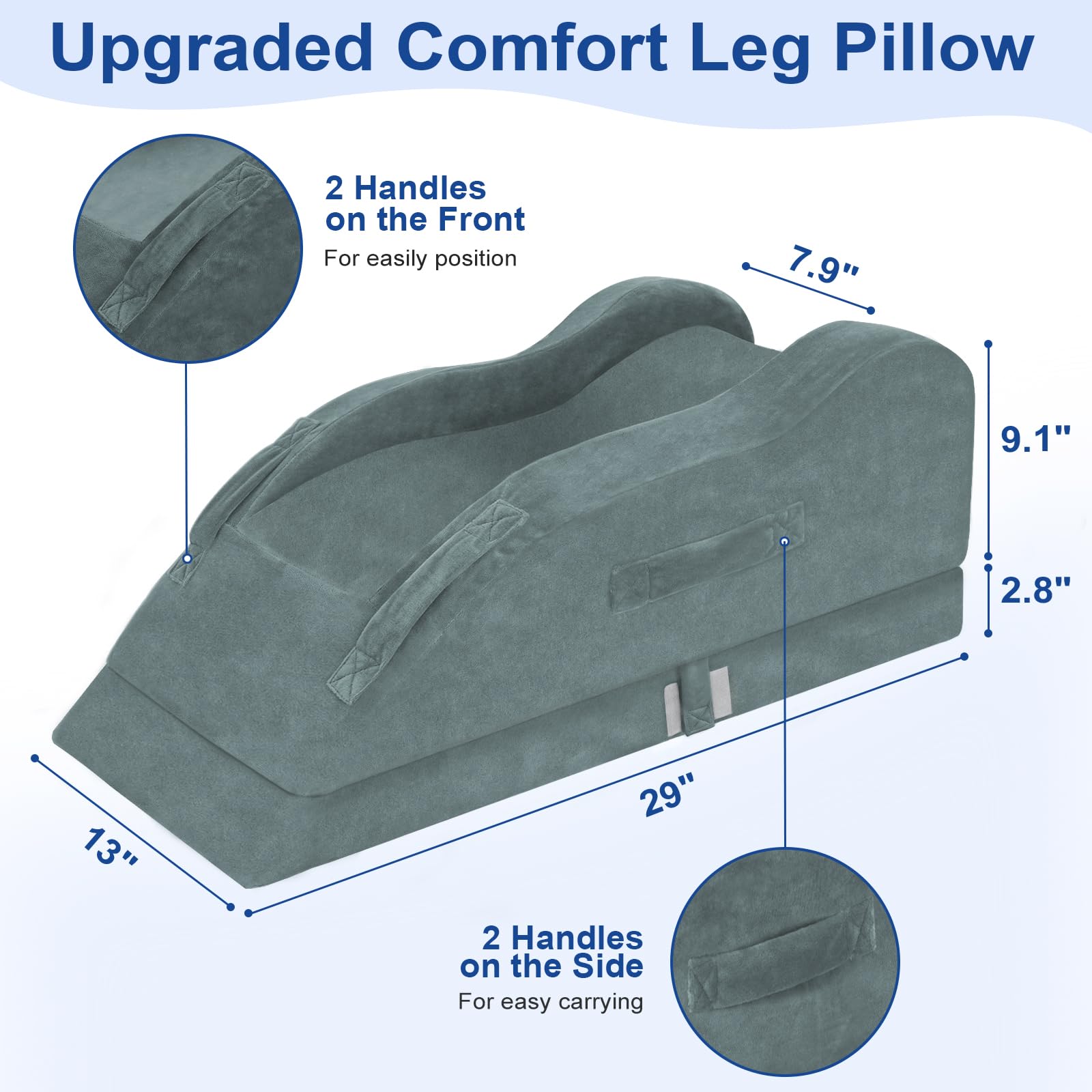 KingPavonini leg wedge in use on bed demonstrating elevated support