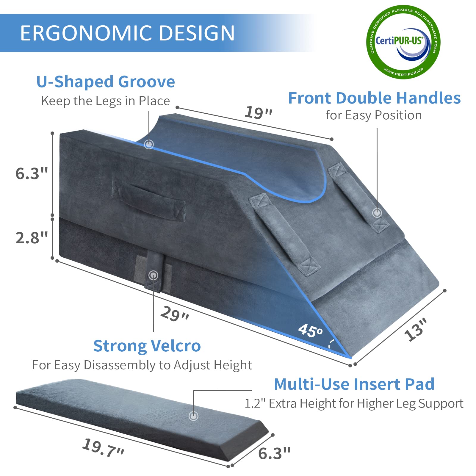 KingPavonini insert pad detail demonstrating extra height and fit options
