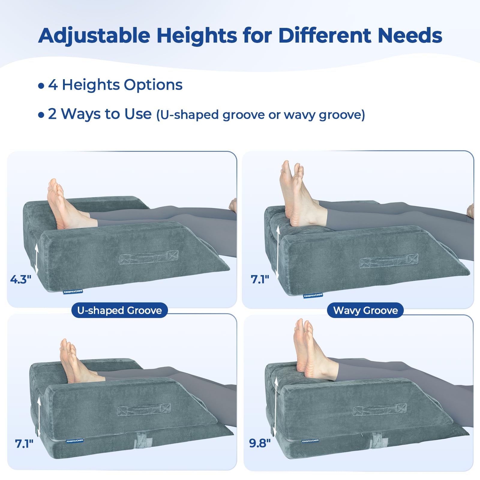 KingPavonini layered heights setup comparison showing four selectable rises