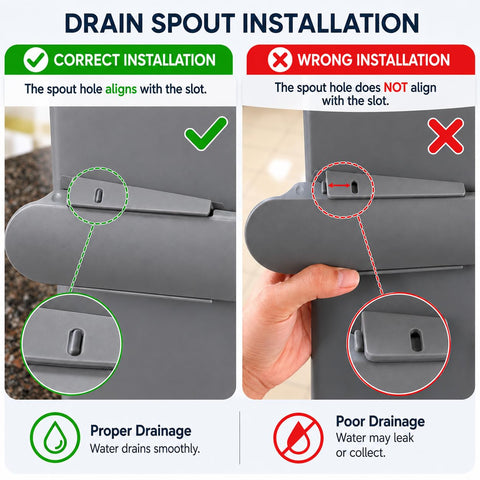 KINGRACK adjustable drain spout set to right adapting to different sink layouts easily