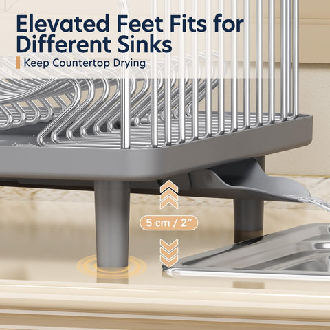 KINGRACK size comparison beside sink showing compact footprint saves counter space