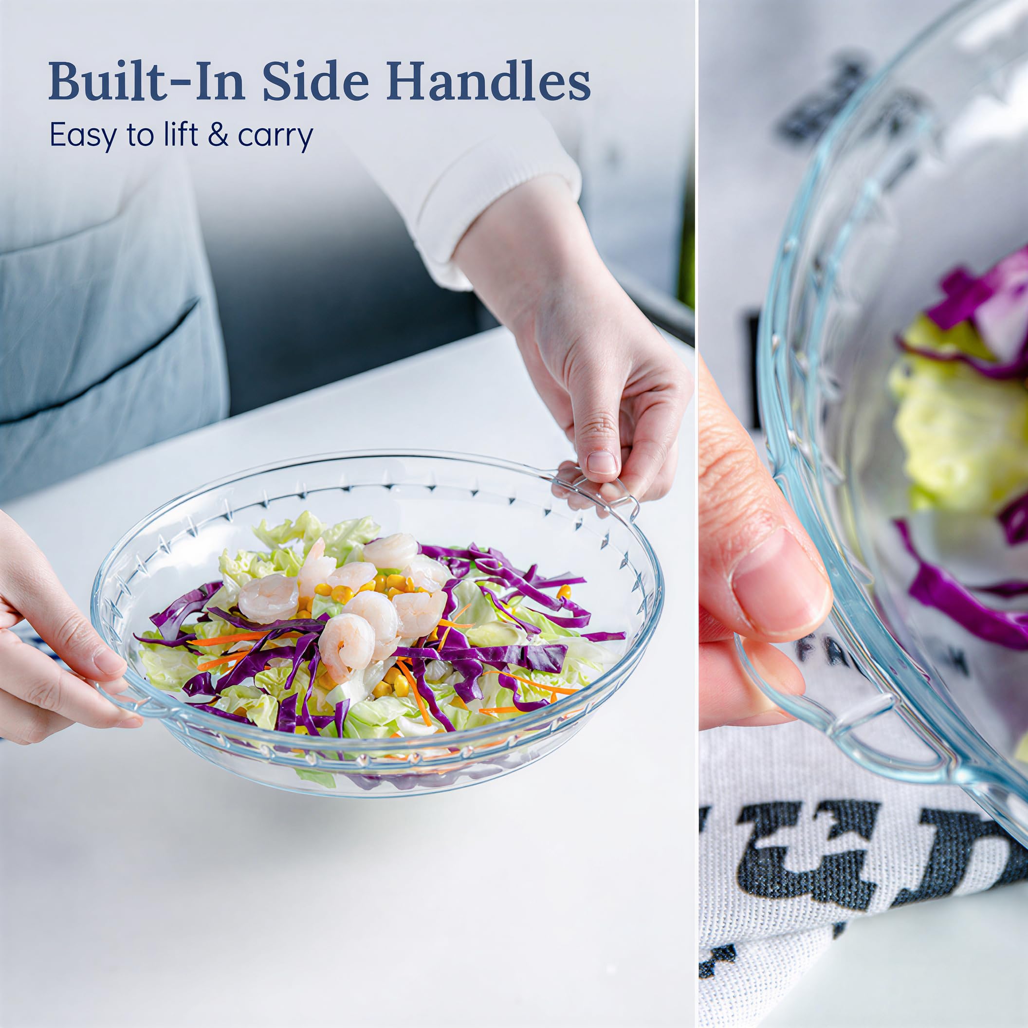 Kingrol hand gripping plate handle showing safe transport from oven to table