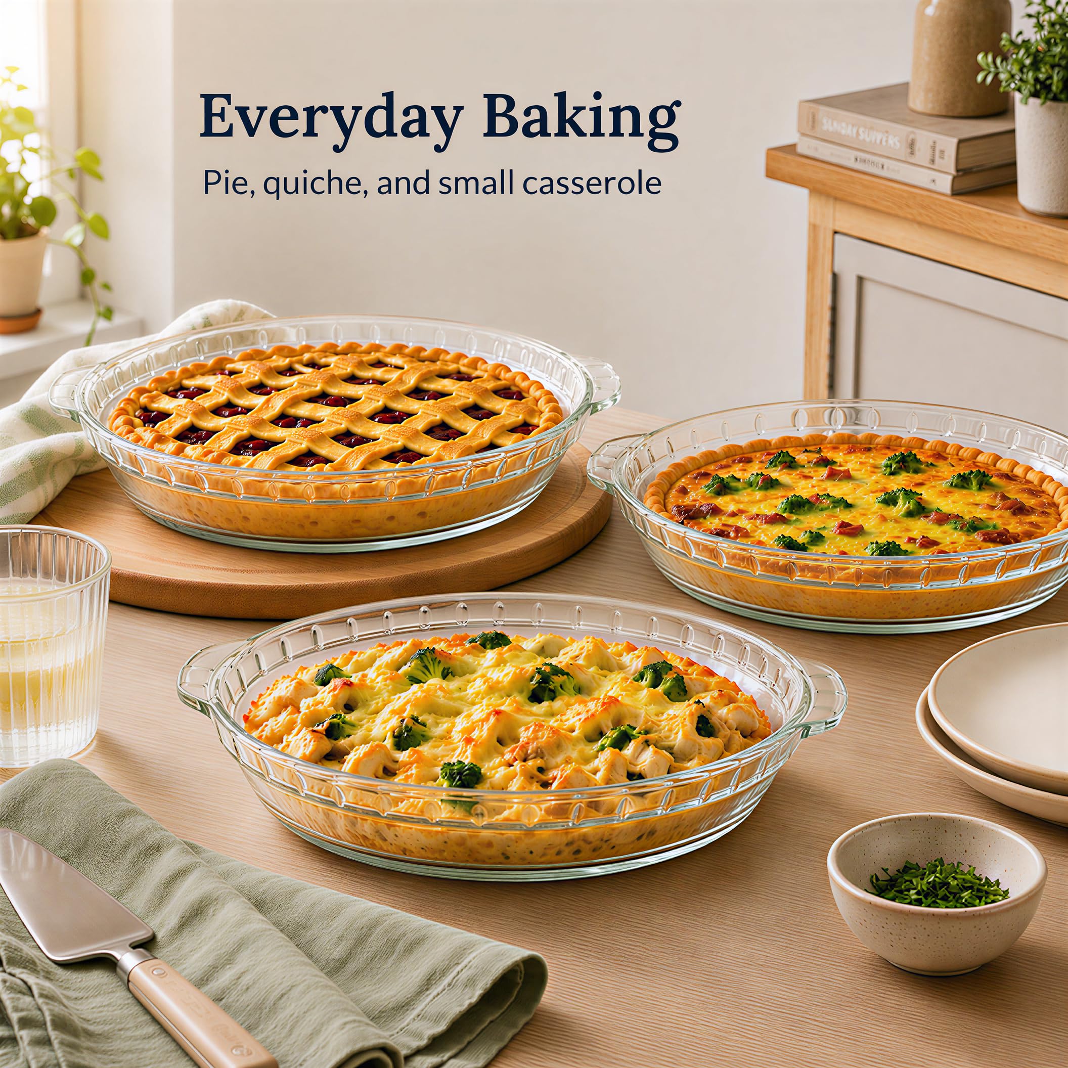 Kingrol pie baked in plate demonstrating even browning and clear view of crust