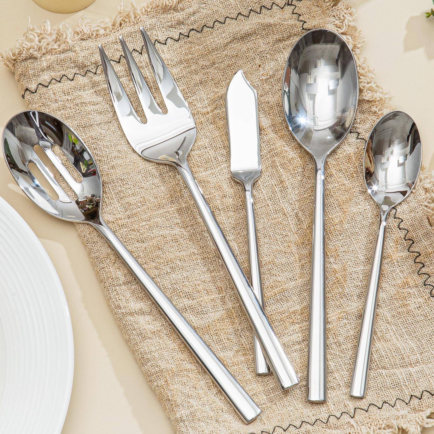 KINGSTONE dinner fork and spoon paired on plate showing comfortable grip and refined appearance