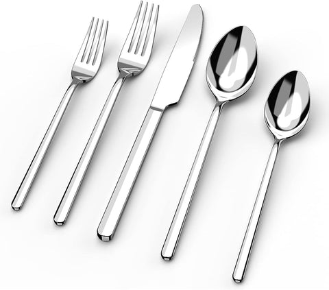 KINGSTONE flatware front packaging showing full 60-piece set and service for 12 benefit