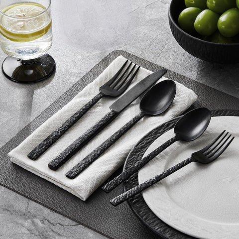 KINGSTONE flatware laid on marble showing upscale styling benefit