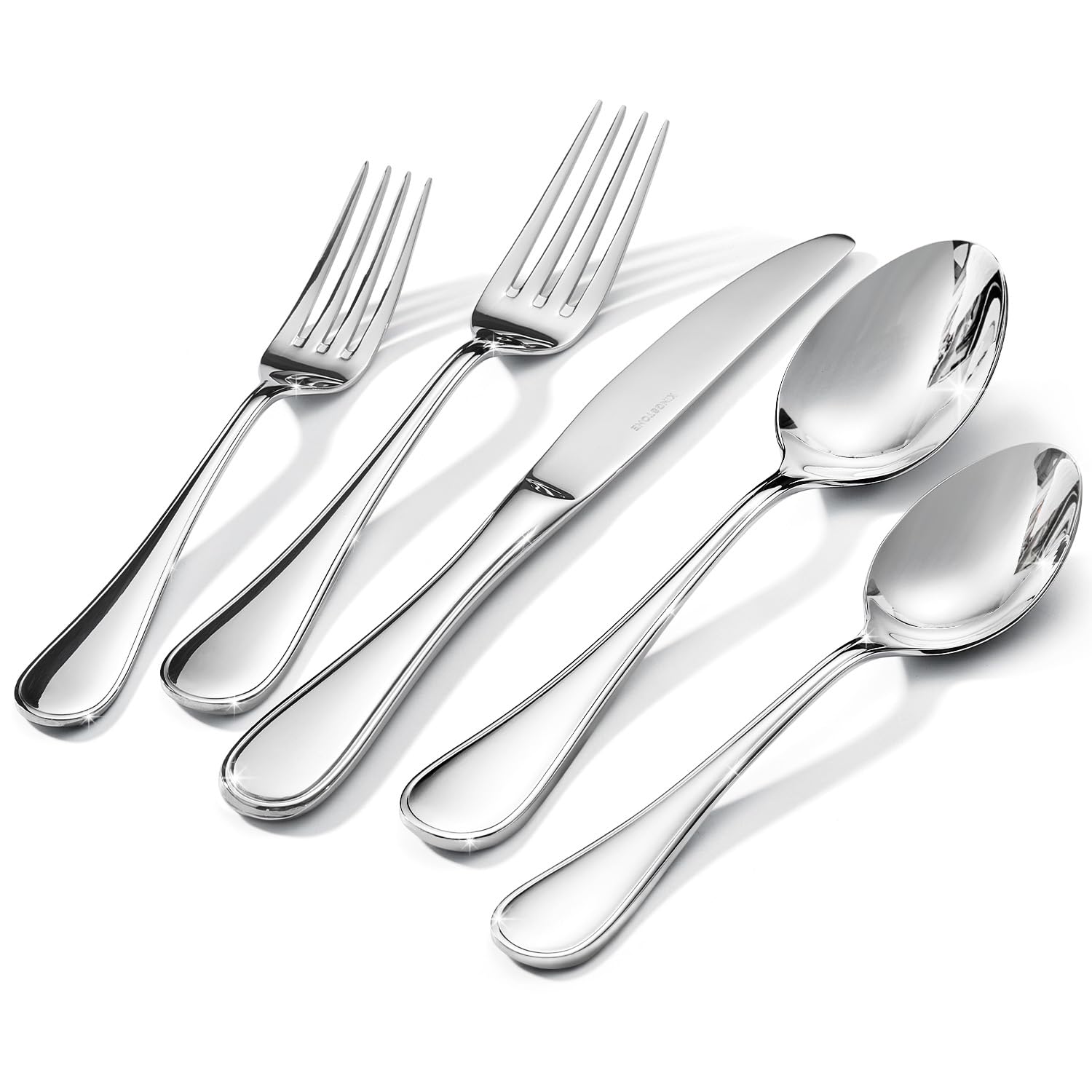 KINGSTONE flatware set front packaging showing complete 20-piece set and appeal