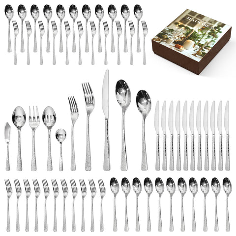 KINGSTONE full flatware set front view, polished sophistication