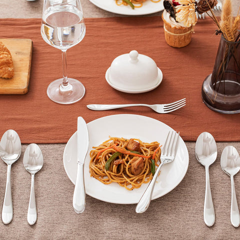 KINGSTONE silverware on a styled dinner party table showing polished formal look