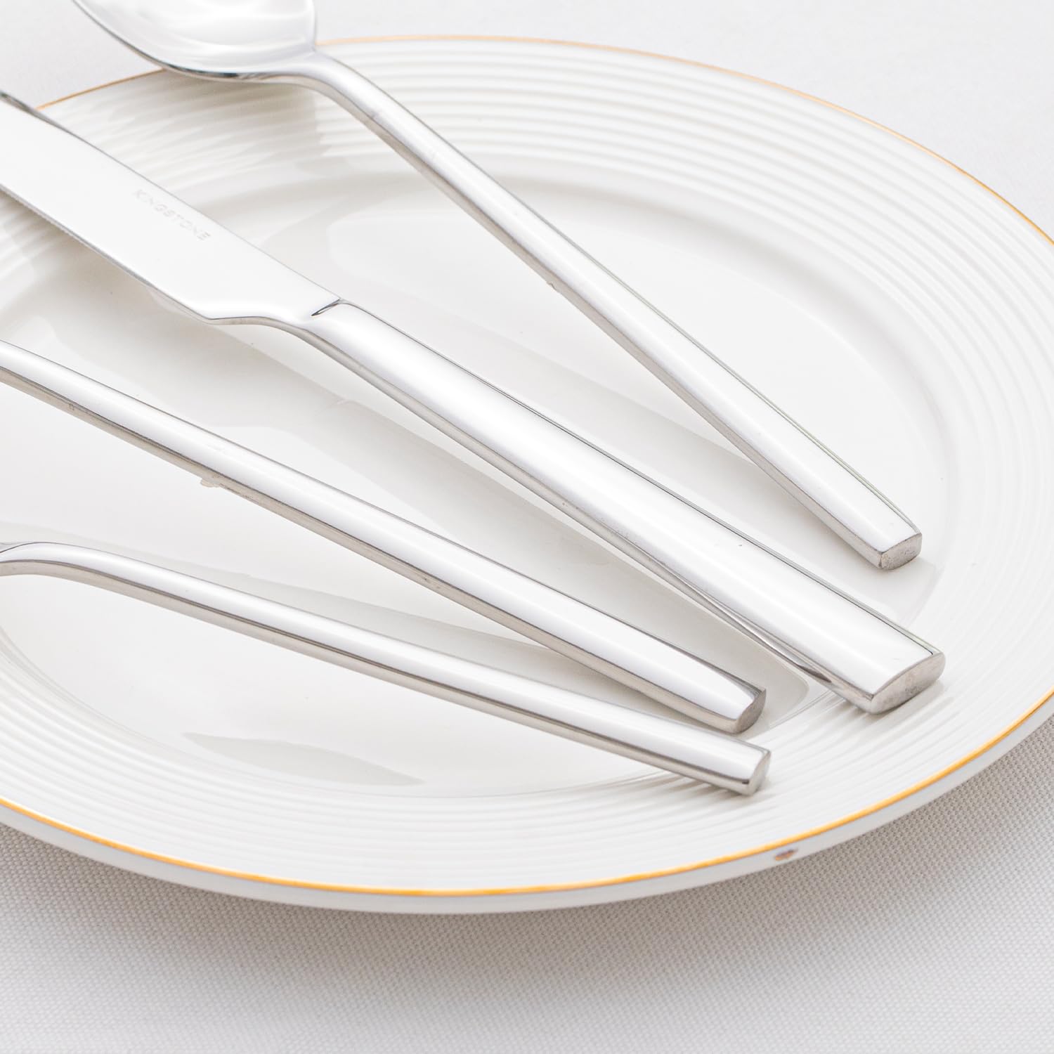 KINGSTONE salad fork and teaspoon side-by-side to show size comparison and everyday versatility