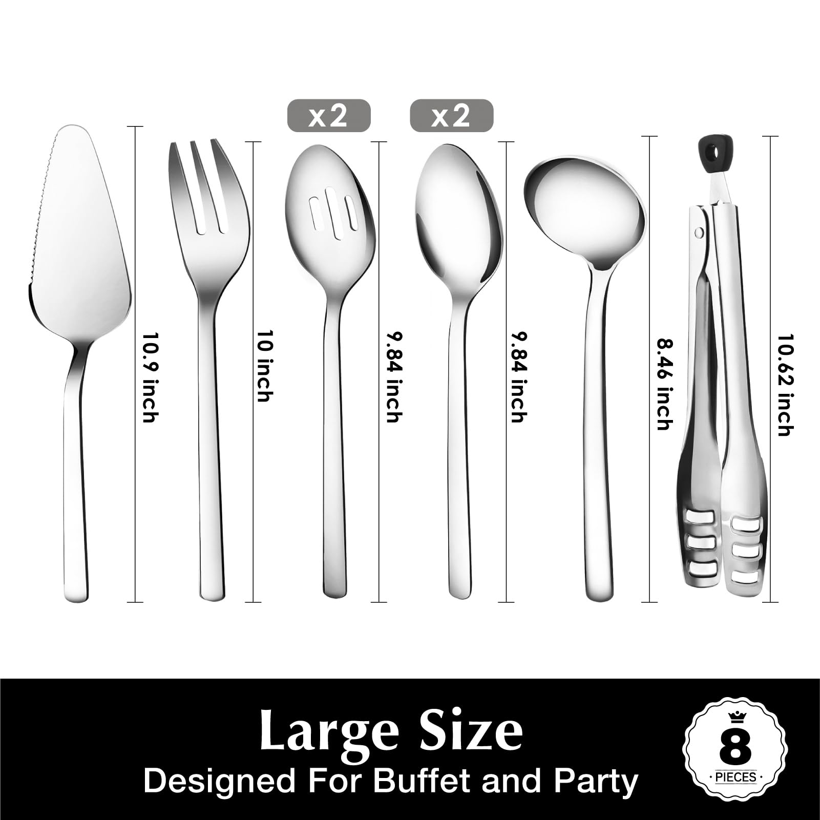 KINGSTONE utensils next to common items illustrating scale and large serving sizes
