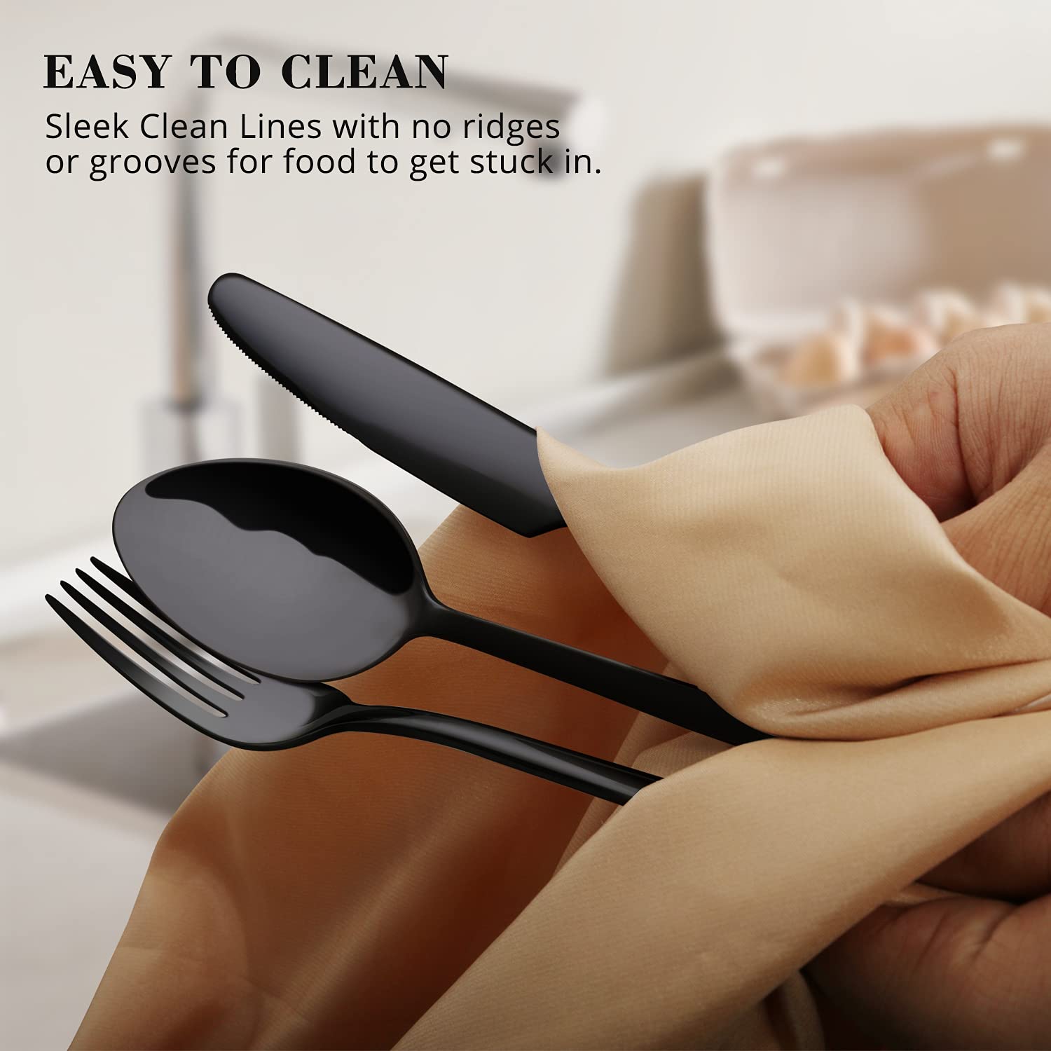 KINGSTONE spoon bowl close-up emphasizing polished surface for easy cleaning
