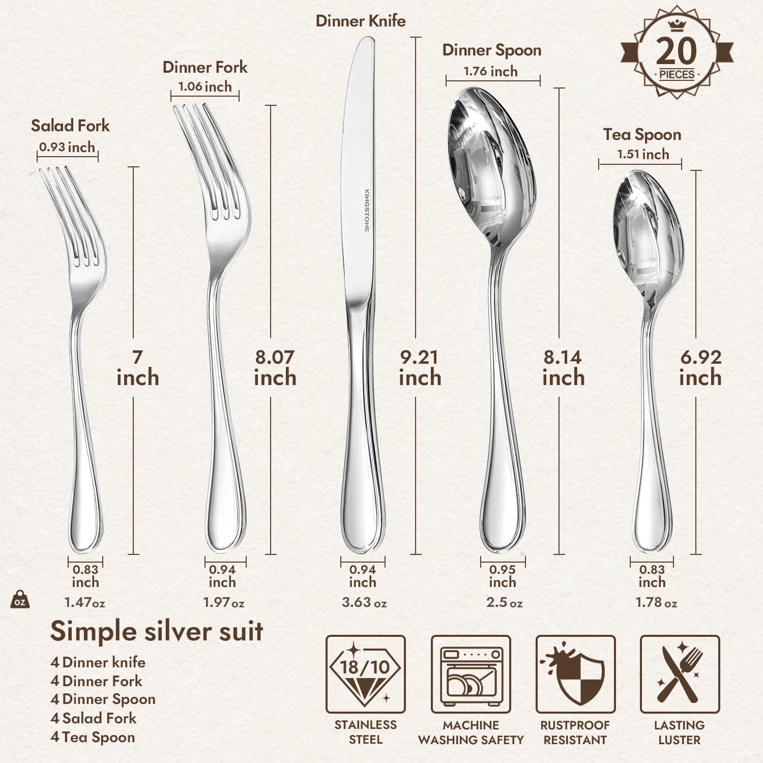 KINGSTONE storage in cutlery drawer organized for easy access and protection