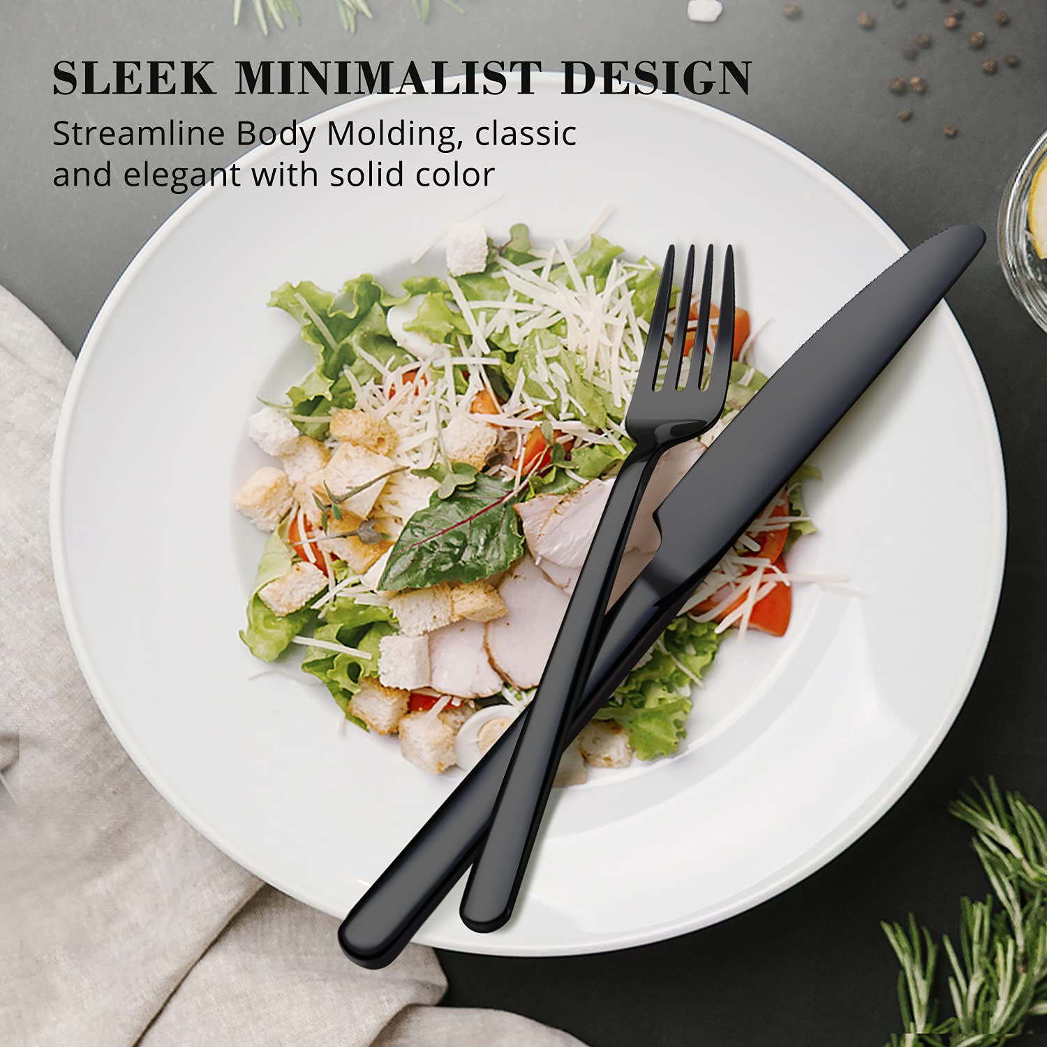 KINGSTONE flatware on a styled dining table demonstrating elegant presentation