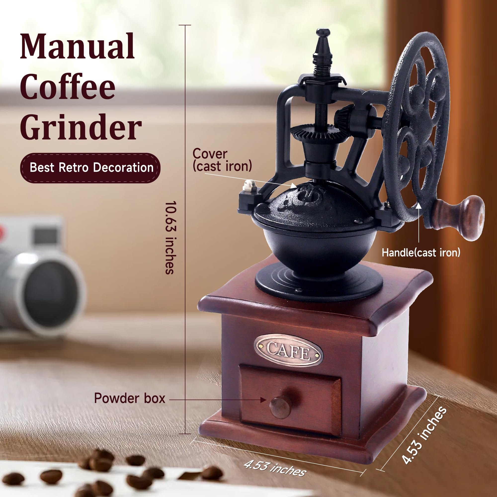 KINI MOX on kitchen counter as decorative vintage mill enhancing decor