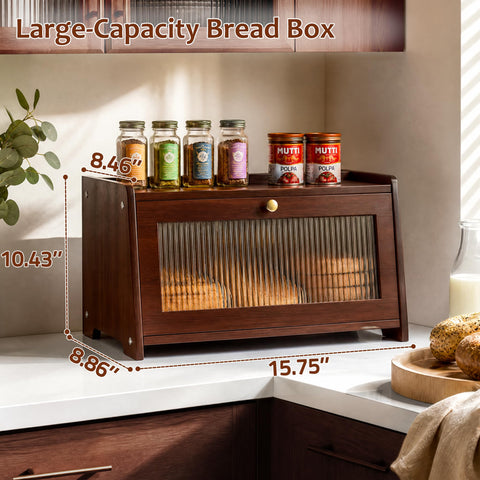 kinisa bread box acrylic window close-up for easy content visibility