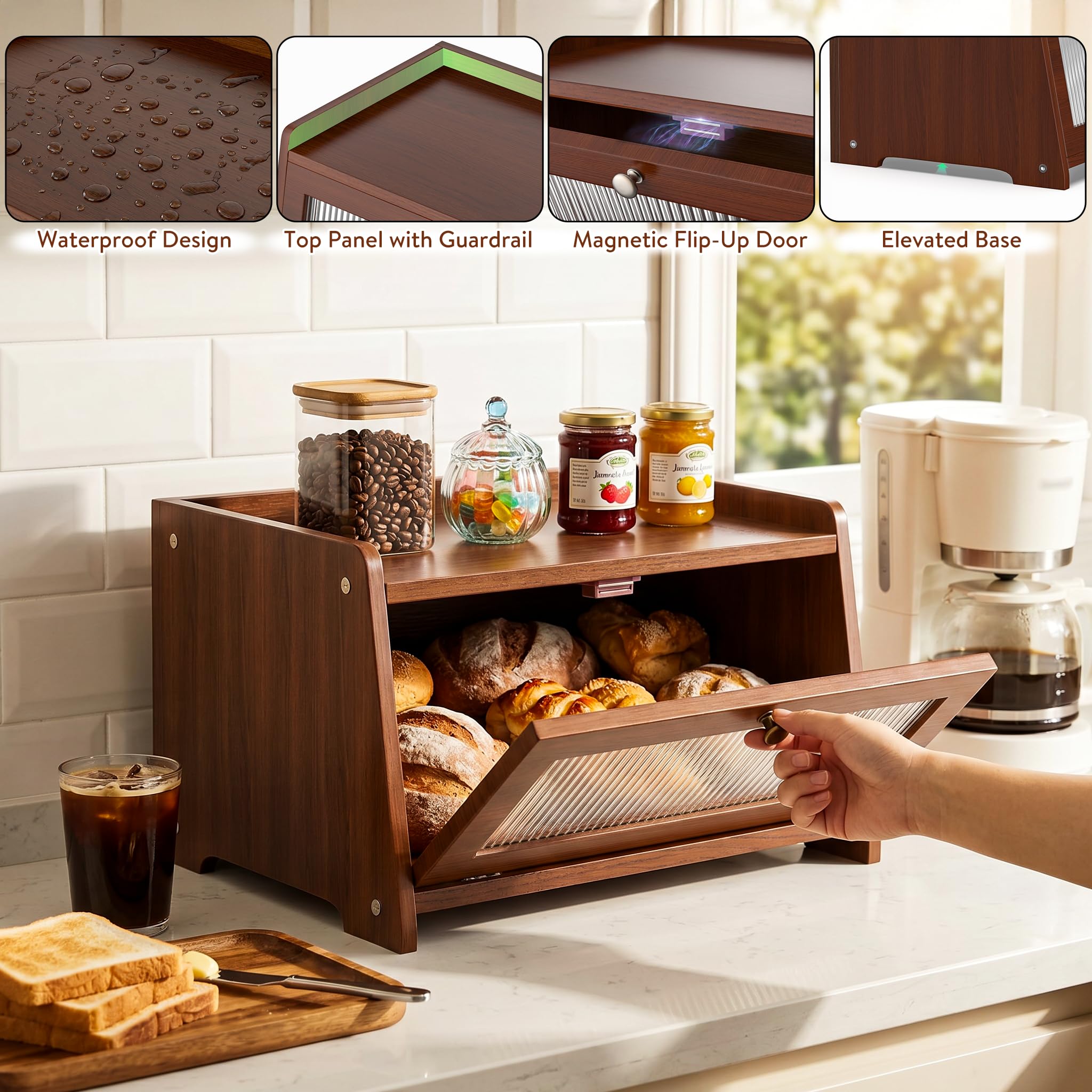 kinisa bread box interior with loaves demonstrating roomy capacity