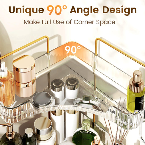 Kinkota organizer on vanity with skincare and makeup in use for quick access benefit