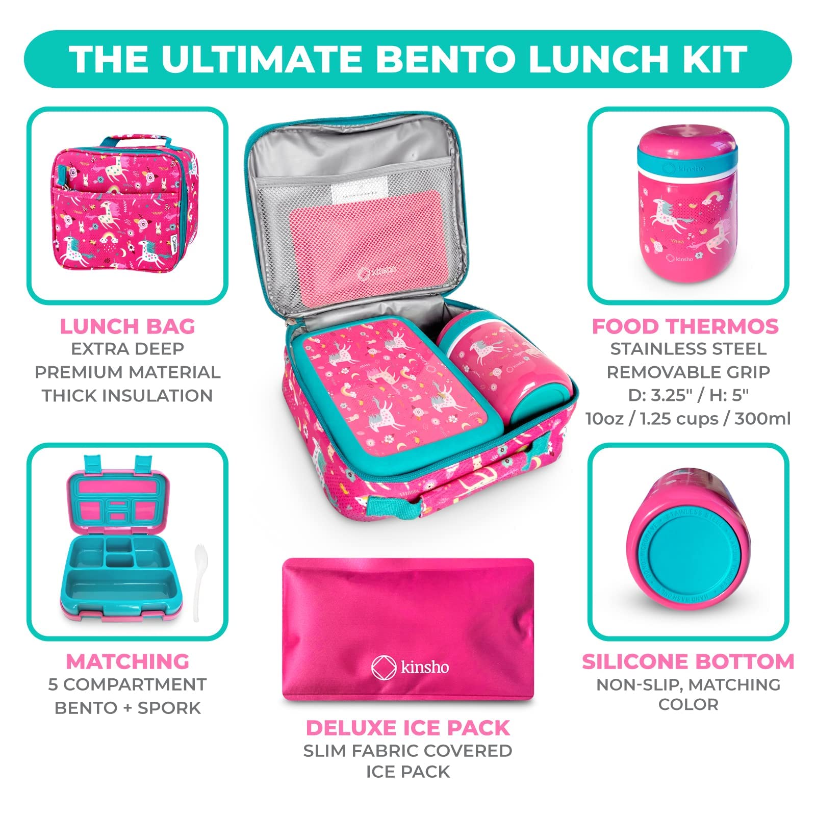 kinsho bento top view showing separated compartments and secure seals