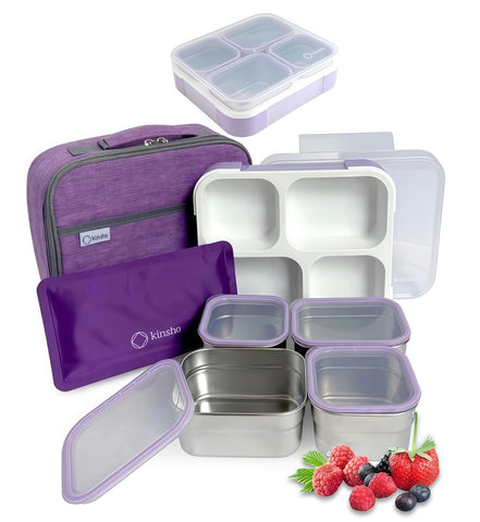 kinsho front view purple bento set showing complete kit and benefits