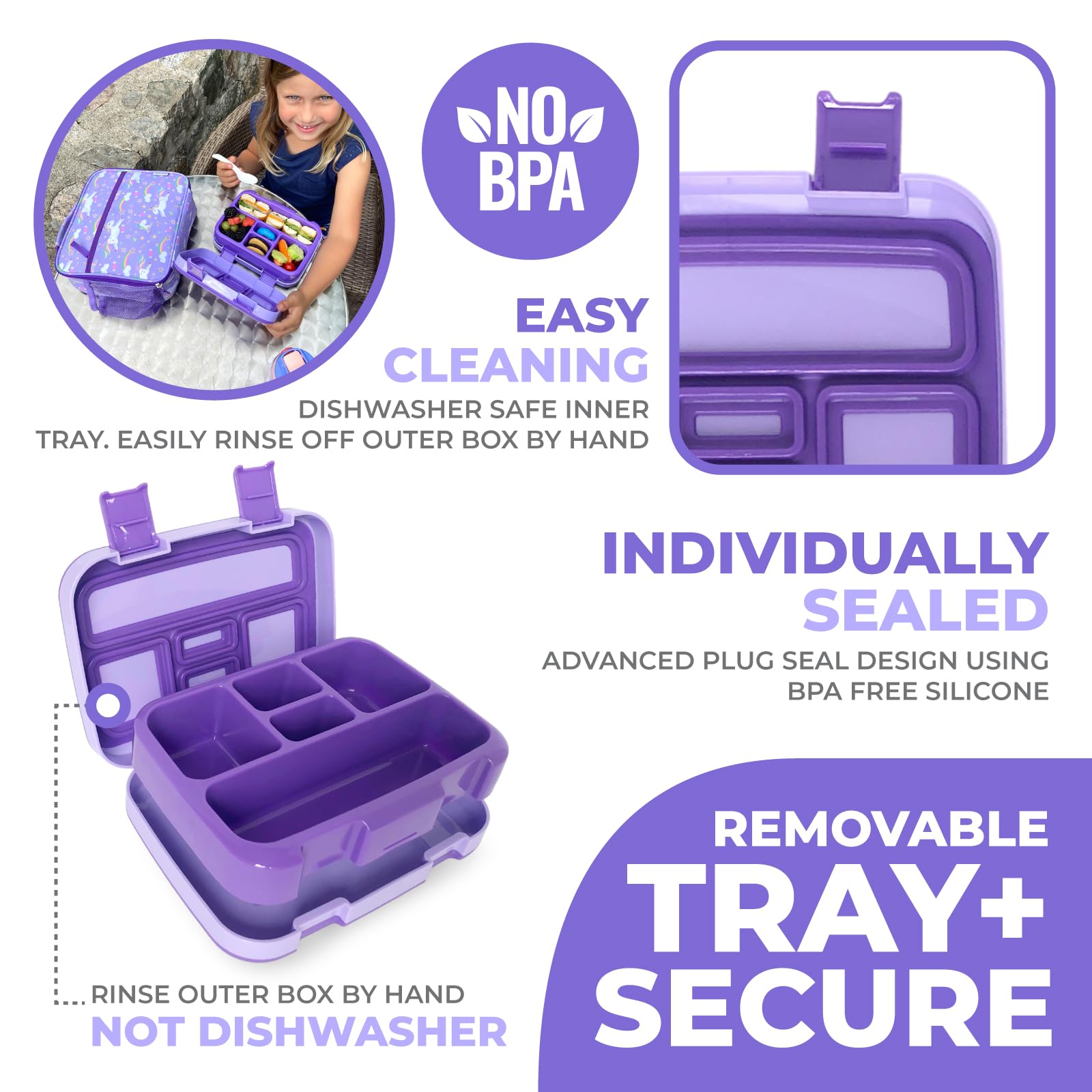 kinsho tray microwave and dishwasher safe label highlighting quick cleanup convenience