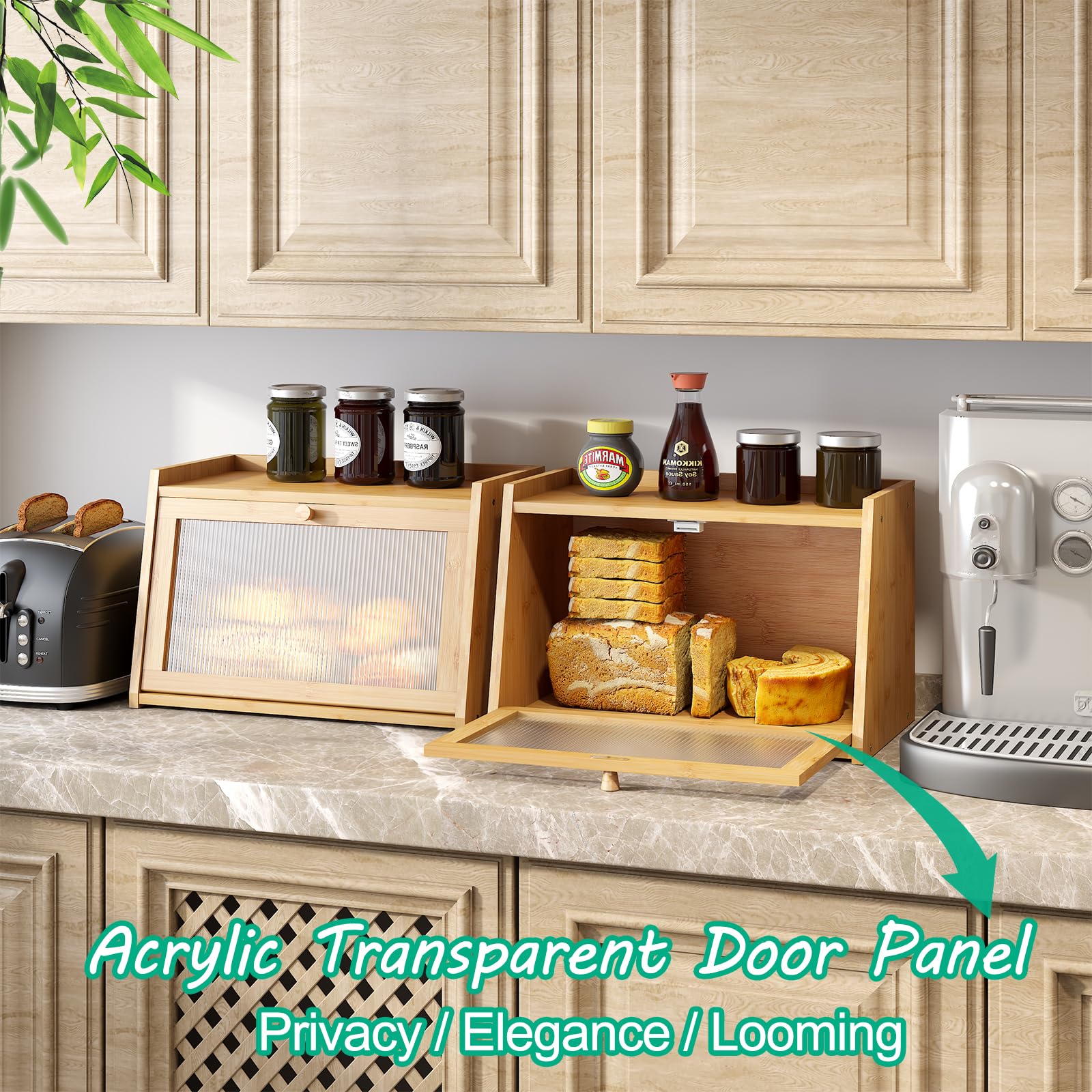 kiplant open bread box with loaves makes access easy and organized