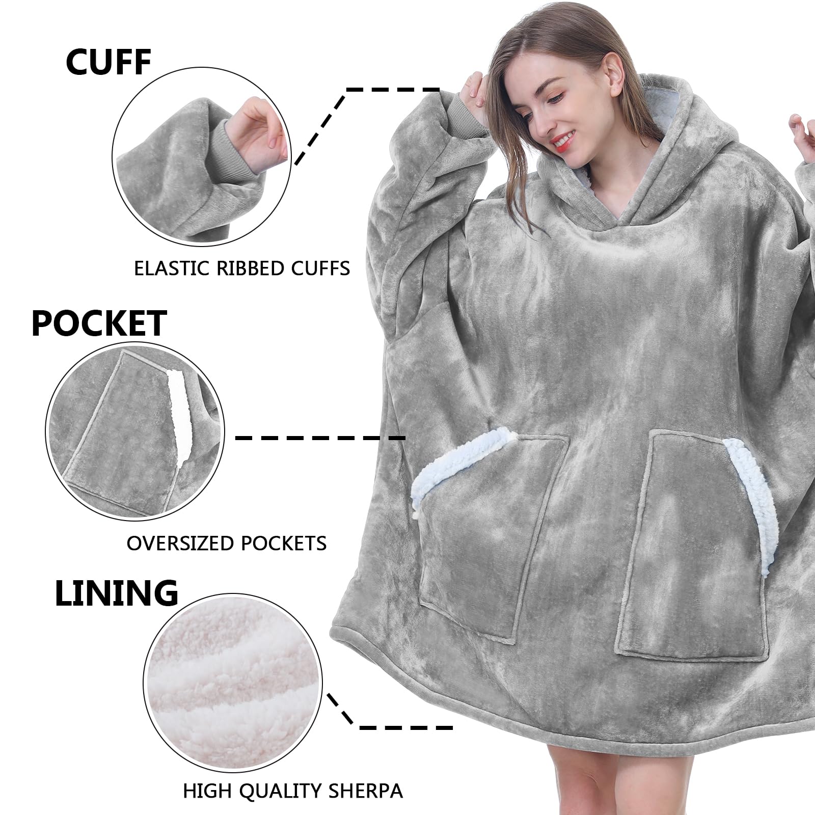 Kipswiza large front pockets with hands highlighting storage benefit