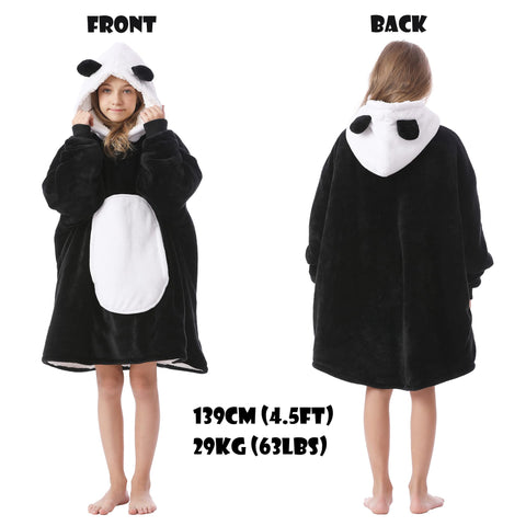 Kipswiza panda hood detail with ears highlighting playful design and head coverage