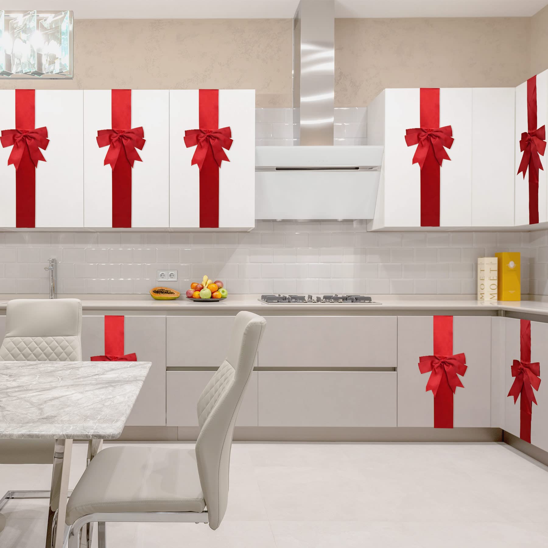 K KIRKWOOD KITCHEN decorated kitchen scene with bows, adds warm seasonal charm