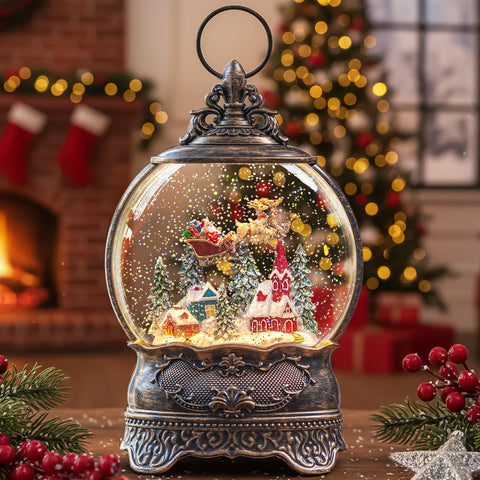 Kirschblüte front view snow globe glowing — showcases festive centerpiece effect