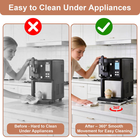 Kiss Core under appliance in use enabling easy countertop cleaning