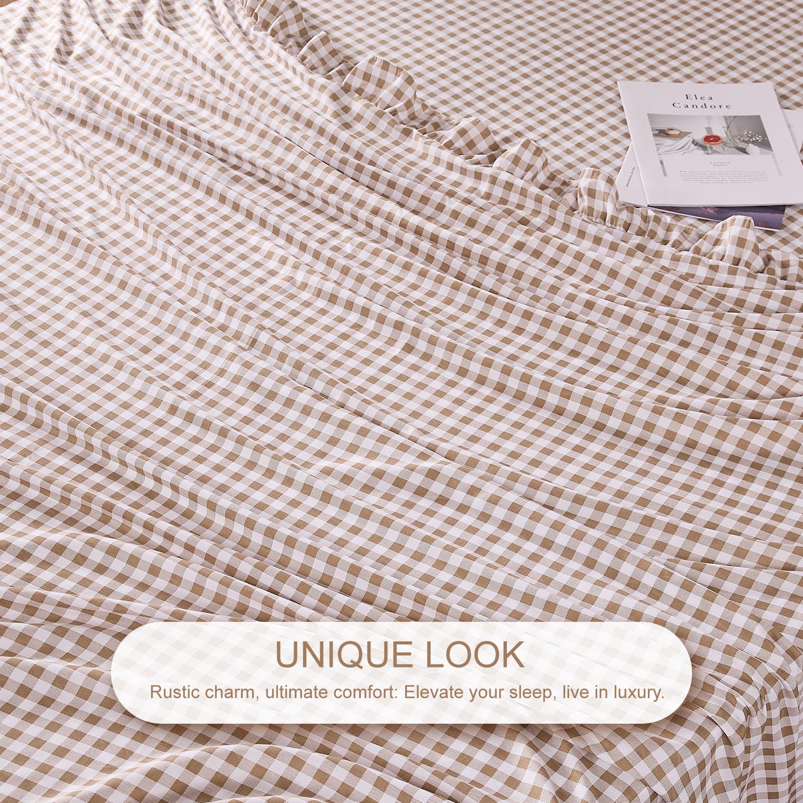 kisswish stacked pillowcases illustrating matching gingham and easy styling