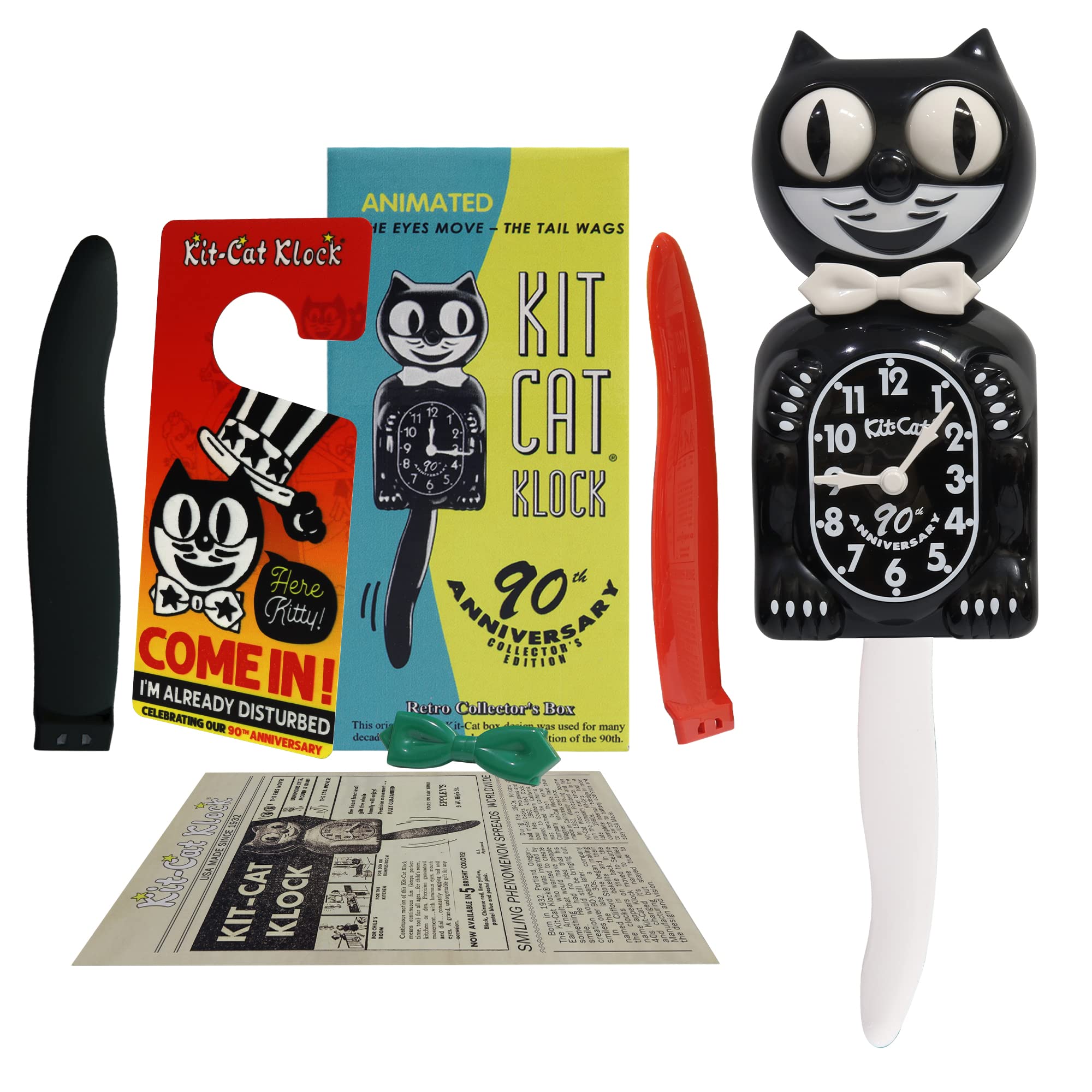 Kit Cat Klock close-up of face and rolling eyes highlighting charm