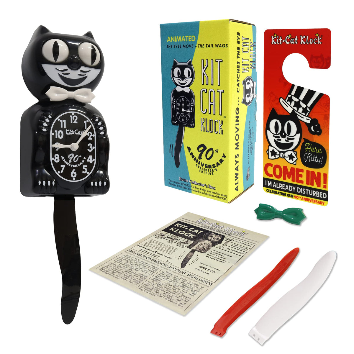 Kit Cat Klock front view in collector box showing vintage appeal
