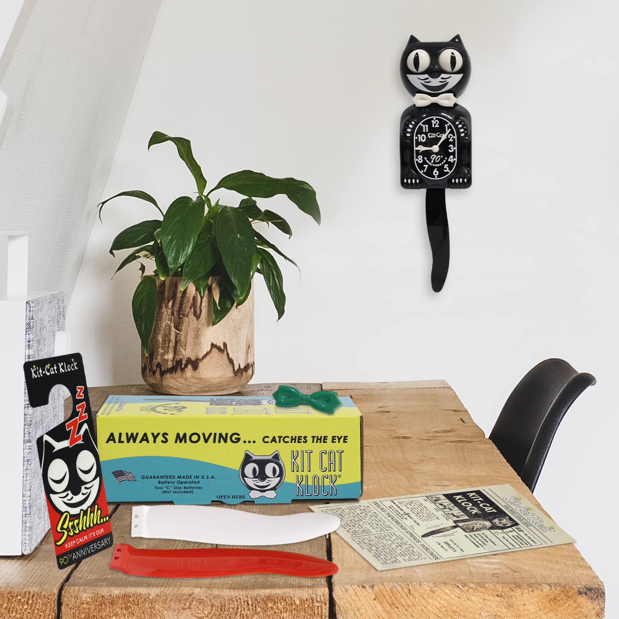 Kit Cat Klock mounted in kitchen adding retro personality and warmth