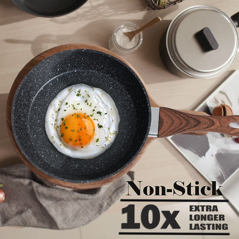 Kitchen Academy 11-inch fry pan top view demonstrating nonstick surface for effortless frying