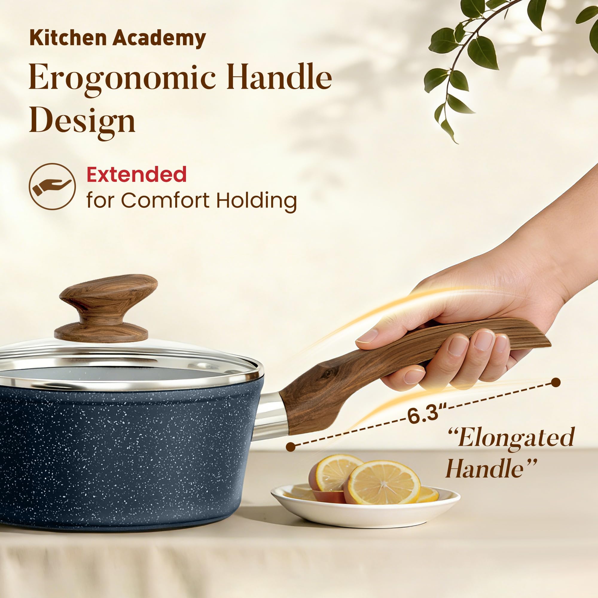 Kitchen Academy 5qt casserole in use with stew, illustrating generous family-sized capacity