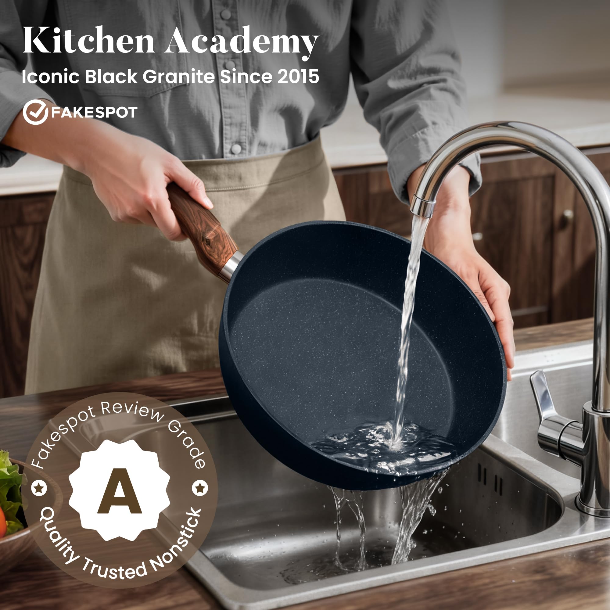Kitchen Academy magnetic base underside detail showing thickened induction-compatible base for fast heating