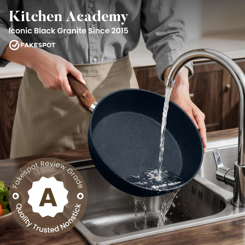Kitchen Academy magnetic base underside detail showing thickened induction-compatible base for fast heating